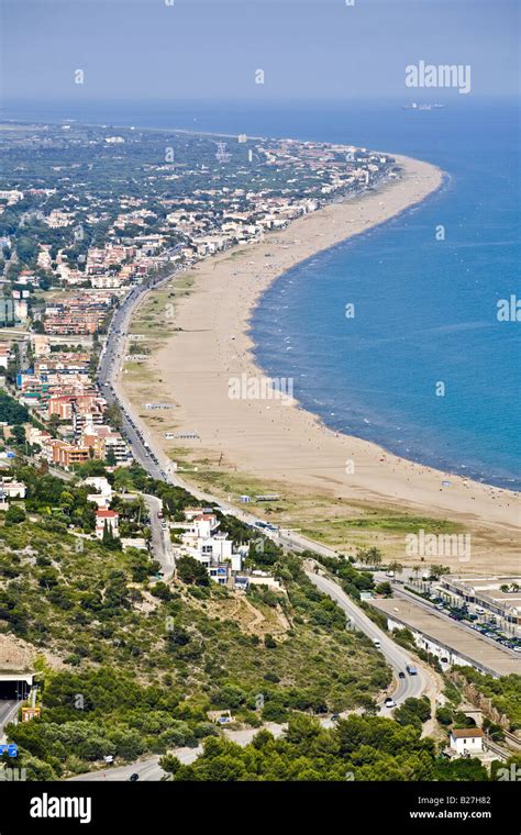 Castelldefels and gava beach. Aerial view Stock Photo - Alamy