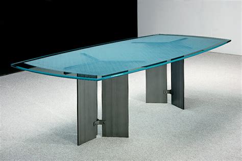 Radian Modern Glass Top Conference Table - Stoneline Designs