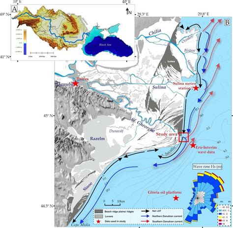 1. The Danube River basin and the Black Sea (A), Danube delta, location ...