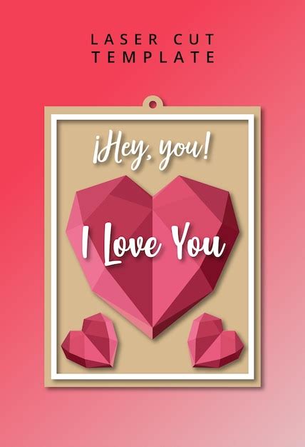 Premium Vector | Hey you, i love you sign for wood laser cutting templates.