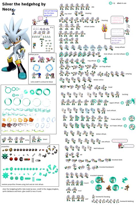 Silver The Hedgehog(5 Sprites) | Sonic The Hedgehog