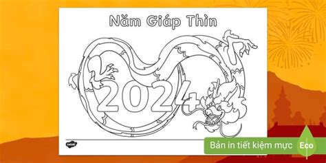 Tranh Tô Màu Tết Nguyên Đán Giáp Thìn 2024 - Twinkl