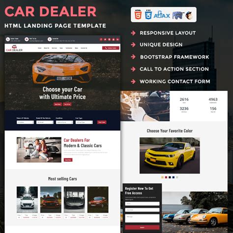 Car Dealer - HTML Landing Page Template - Pennyblack Templates