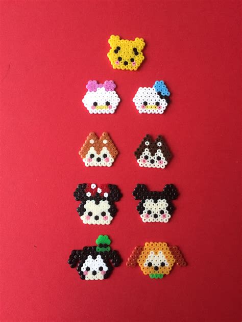 Hama mini Beads, Disney tsum tsum #disney | Kraalpatronen, Strijkparels, Strijkkralen