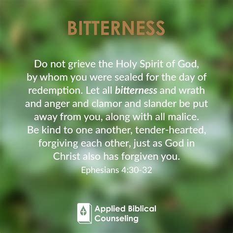 Bitterness – Applied Biblical Counseling