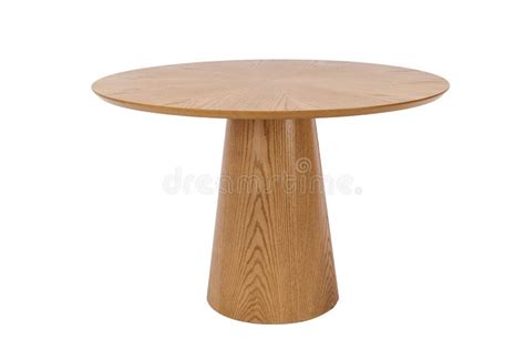 Wood round table on white stock photo. Image of elegant - 96779598