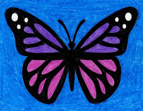 Color Butterfly Drawing Art - Drawing Skill