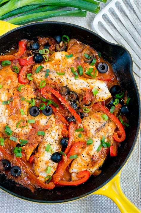 One Skillet Tilapia Veracruz - Delicious Meets Healthy