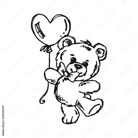 Cute Teddy Bear Drawing With Heart