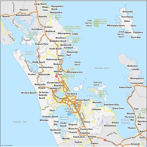 Map of Auckland, New Zealand - GIS Geography