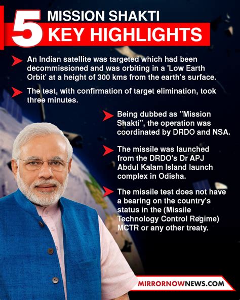 Mission Shakti: 5 key points about PM Narendra Modi's address over ...