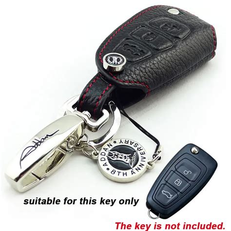 Genuine Leather Car Key fob Cover flip key protective case for FORD Focus MONDEO MAVERICK Kuga ...