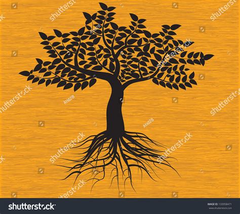 Black Tree Silhouette Isolated On Background Stock Vector (Royalty Free) 133958471 | Shutterstock