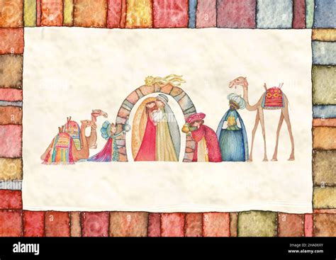 Christmas Nativity scene: Jesus, Mary, Joseph Stock Photo - Alamy