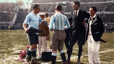 A rare picture of the World Cup final in 1930, when #Uruguay won the first World Cup after ...