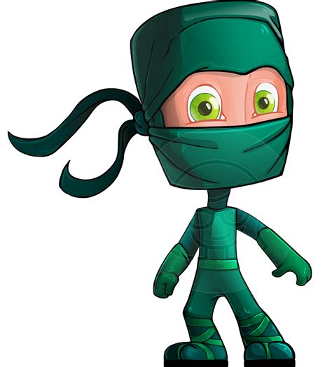 Vector Bright Simple Ninja Cartoon Illustration - Takumi the Artistic Ninja | GraphicMama ...