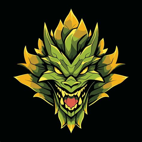 Green Dragon Head Mascot Logo for Esport. Green Dragon T-shirt Design. Green Dragon Logo. Green ...