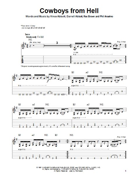 Cowboys From Hell by Pantera - Guitar Tab Play-Along - Guitar Instructor