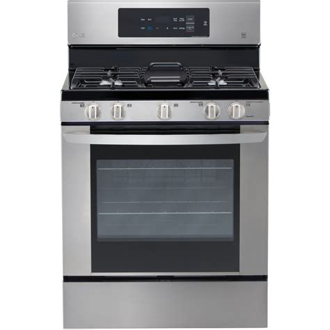 LG Easy Clean 5-Burner 5.4-cu ft Freestanding Gas Range (Stainless ...