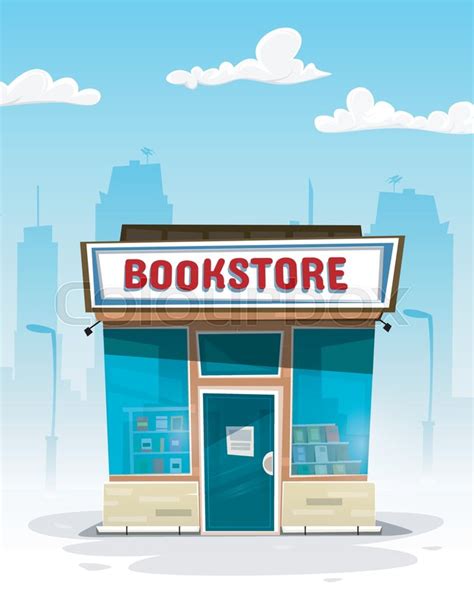 Cartoon bookstore. Front view. Vector ... | Stock vector | Colourbox