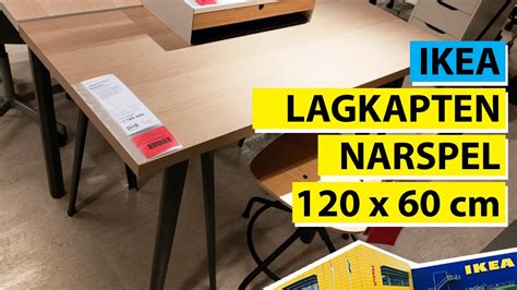 Ikea LAGKAPTEN NARSPEL ukuran 120x60 cm kayu oak - YouTube