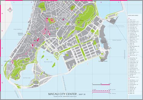 Large detailed road map of Macau city center. Macau city center large ...