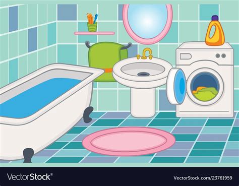 cartoon bathroom interior - vector illustration, eps. Download a Free Preview or High Quality ...