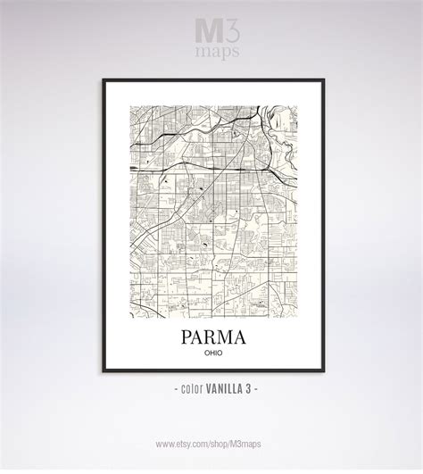 Parma Parma OH Map Parma Modern Art Print Parma Wall Art | Etsy