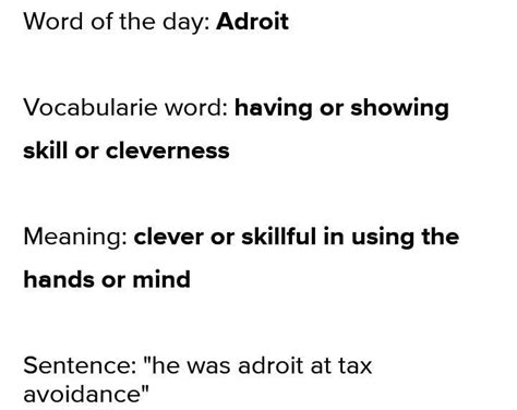 word of the day (Vocabulary) with meaning use it in a sentence and Quote of the day with the ...