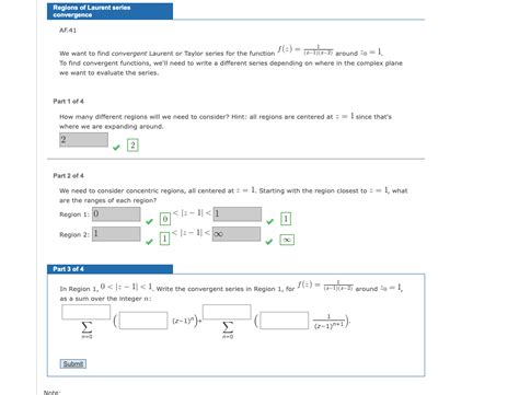 Solved Regions of Laurent series convergence AF.41 We want | Chegg.com