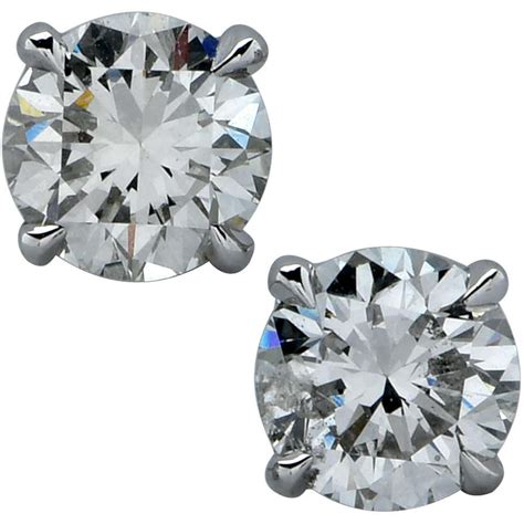 1 Carat Diamond Cluster Earrings at 1stDibs