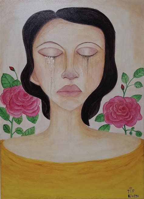 That’s woman crying Painting by Tippawan Jumpankern | Saatchi Art