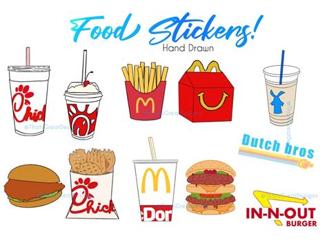 Food Stickers Chick fil a stickers Mcdonalds stickers | Etsy