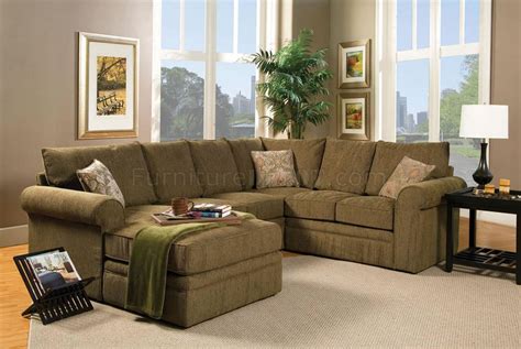 Contemporary Sectional Sofa and Ottoman Set in Chenille Fabric