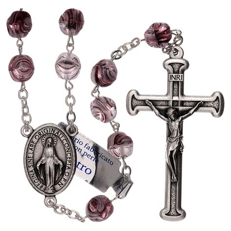 Rosary violet matte glass beads 4 mm | online sales on HOLYART.com