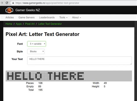 Pixel Letter Text Generator Minecraft Mod