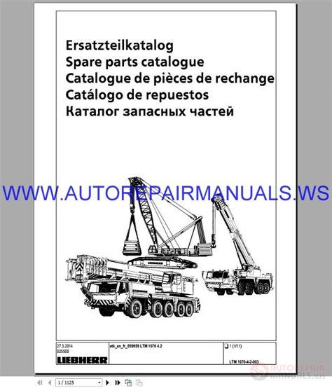 Liebherr LTM 1070-4.2 Mobile Crane Spare Parts Catalogue 27-03-2014 S ...