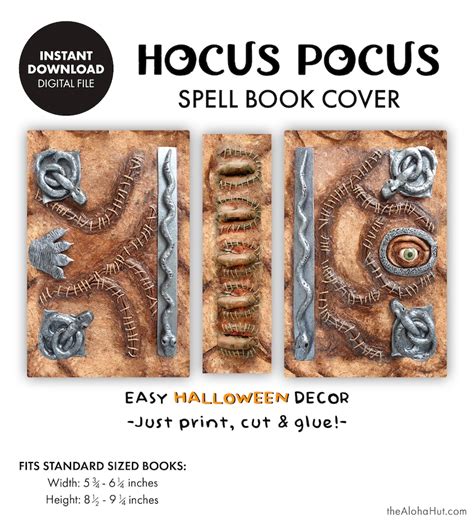 Printable HOCUS POCUS Spell Book Cover Halloween Decorations - Etsy