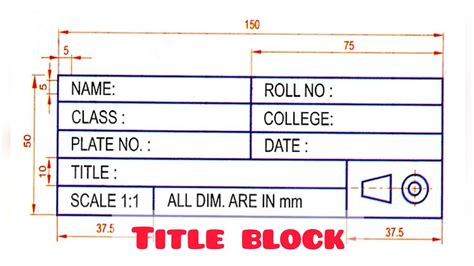 TITLE BLOCK in | Technical drawing | Engineering drawing | Basic ...