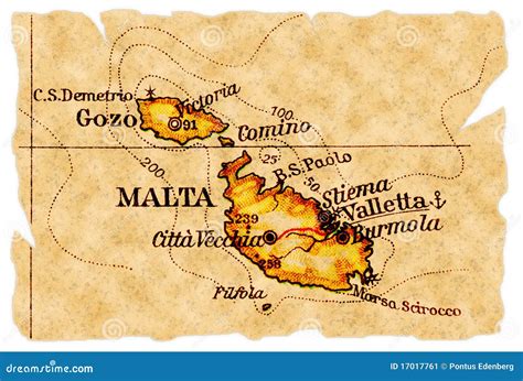 Malta Old Map Stock Image - Image: 17017761