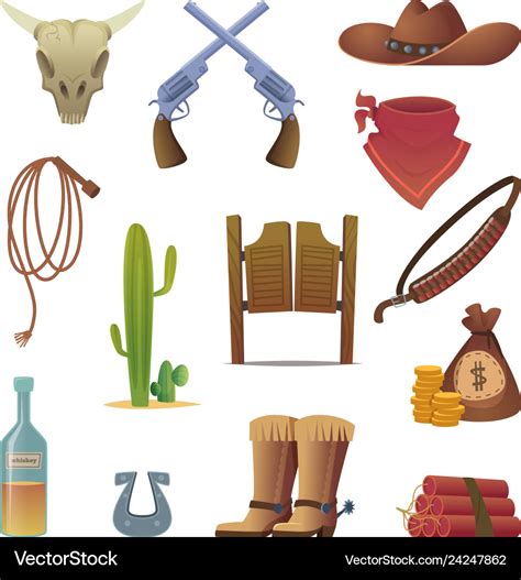 Wild west icon cowboys country western symbols Vector Image