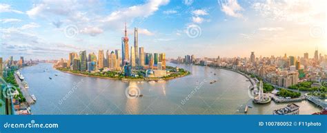 View of Downtown Shanghai Skyline Stock Photo - Image of business, blue ...