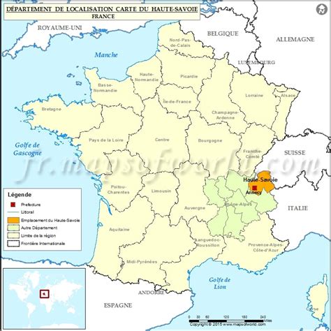 Haute-Savoie Carte de localisation, Haute-Savoie Département, France