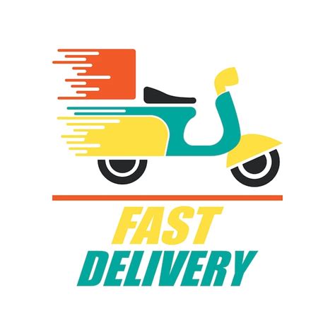 Premium Vector | Food delivery logo with motorbike design