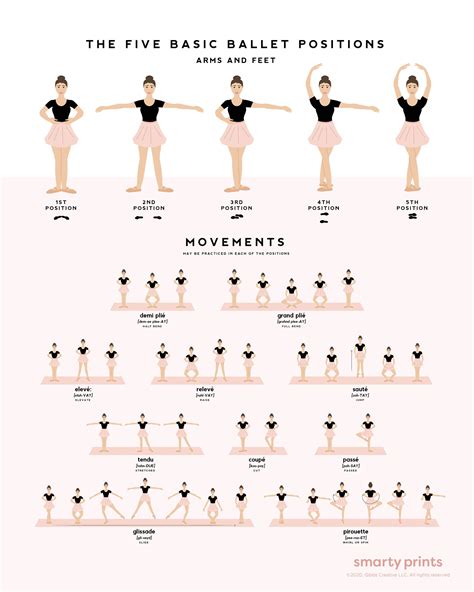 Ballet Dance Poster Ballet Positions & Movements Ballerina - Etsy | Treino de ballet ...