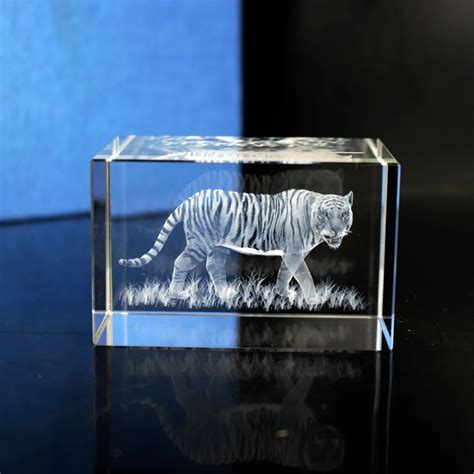 Aliexpress.com : Buy 3D Laser Engraved Cube K9 Crystal Tiger Image Sculpture White DIY Souvenir ...