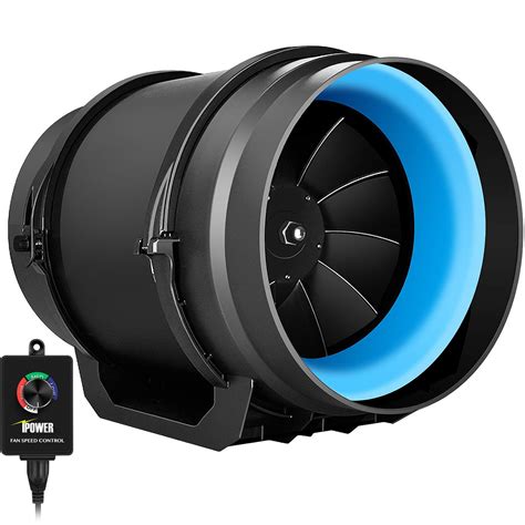 iPower 8 inch 550 CFM Inline Duct Fan with Variable Speed Controller ...