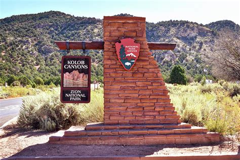 Kolob Canyons Zion National Park Entrance Signage Photograph by Thomas Woolworth - Fine Art America