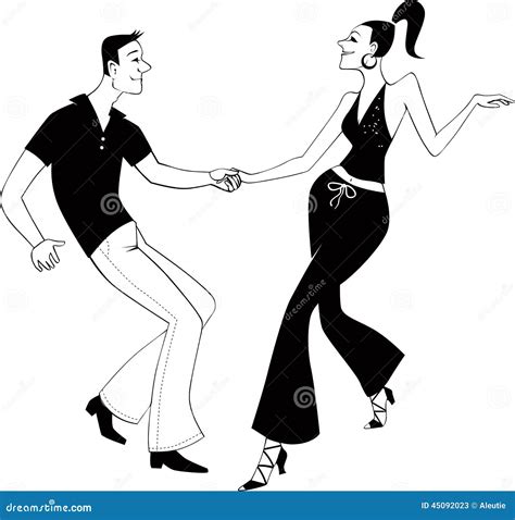 West Coast Swing Dancers Clip Art Stock Vector - Image: 45092023