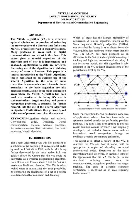 (PDF) VITERBI ALGORITHM